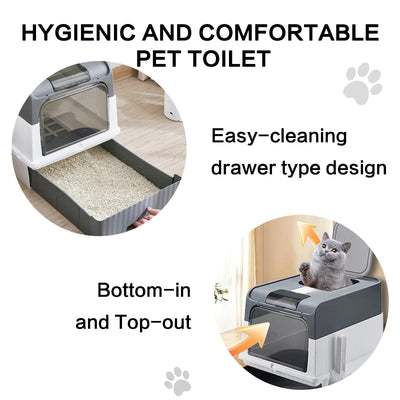 Super Large Capacity Cat Litter Box - Easy To Clean, Odorless, Leak Proof, Not Easy To Leak, Pull-out Design, Comfortable Toilet For Pets